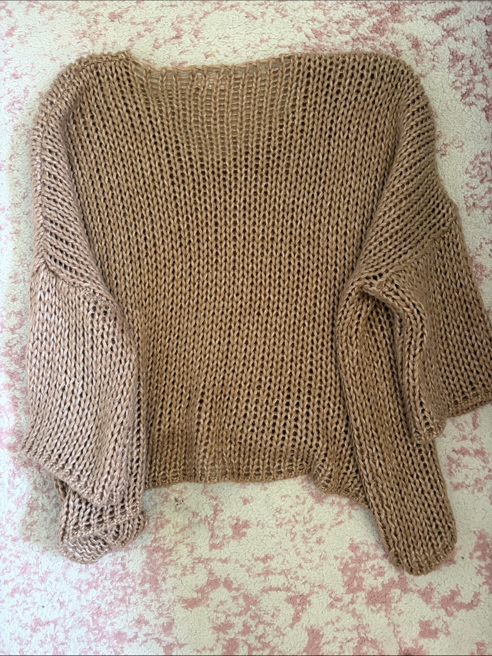 vestique Chunky V-Neck Oversized Sweater - Taupe Brown - Picture 3 of 3